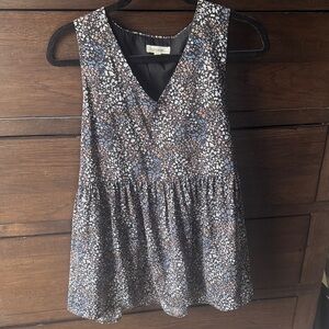 Cotton Bleu Floral Sleeveless blouse